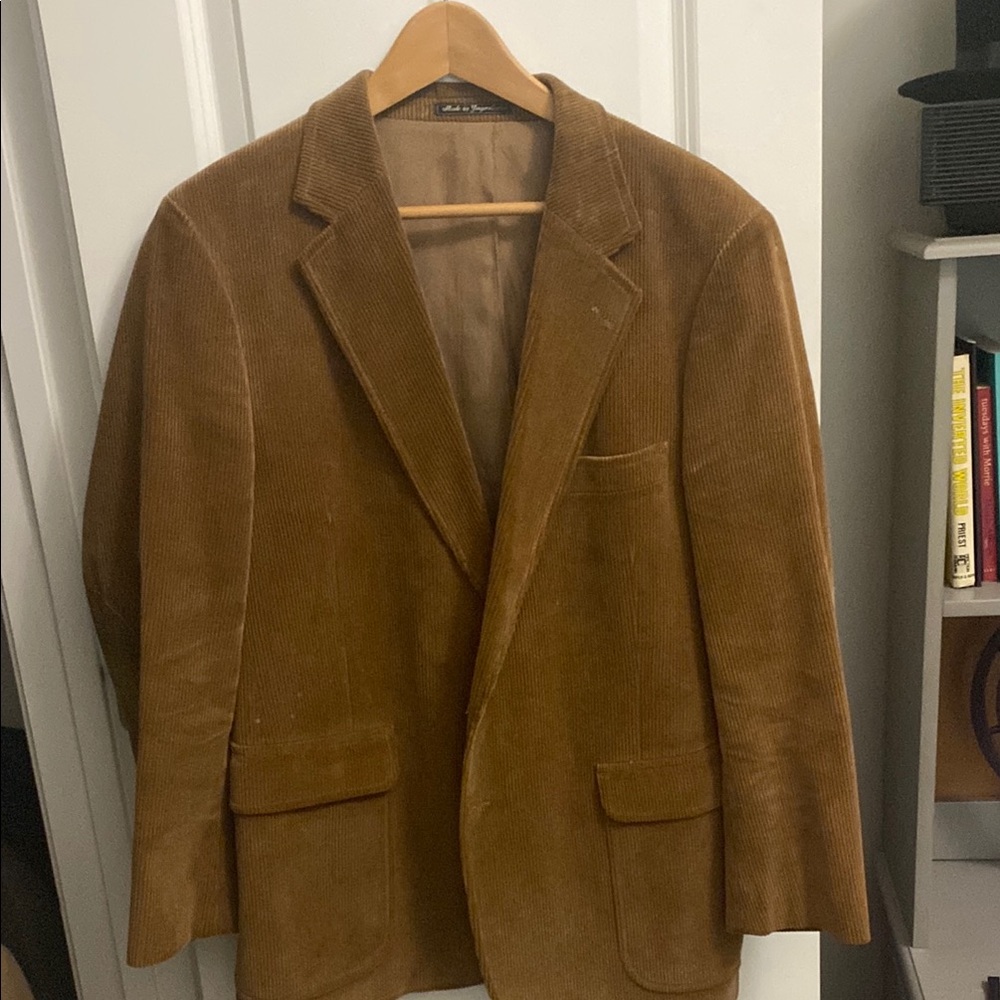 Brown Corduroy Sport Coat with Notched Lapels